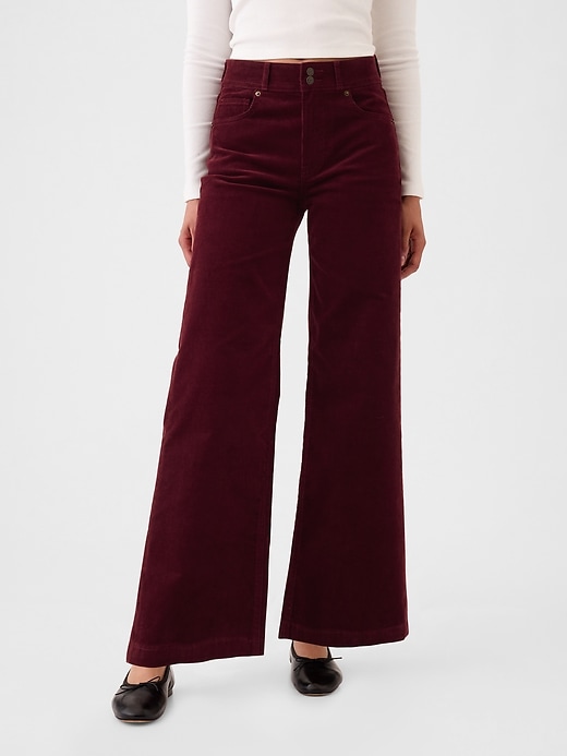 Image number 2 showing, High Rise Corduroy Stride Wide-Leg Pants