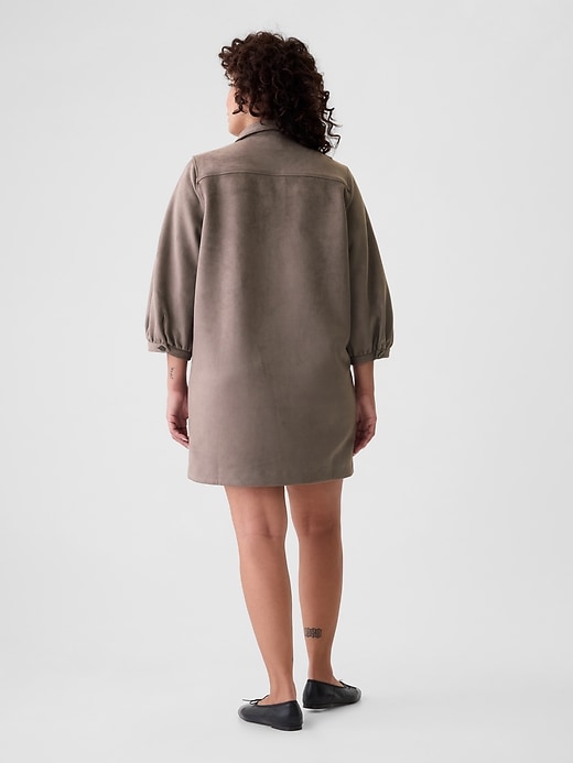 Image number 6 showing, Vegan Suede Shift Mini Dress