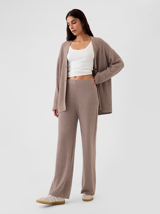 Image number 1 showing, CashSoft Shaker-Stitch Sweater Pants