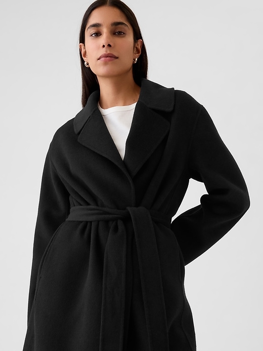 Image number 4 showing, Belted Double-Faced Wool Coat