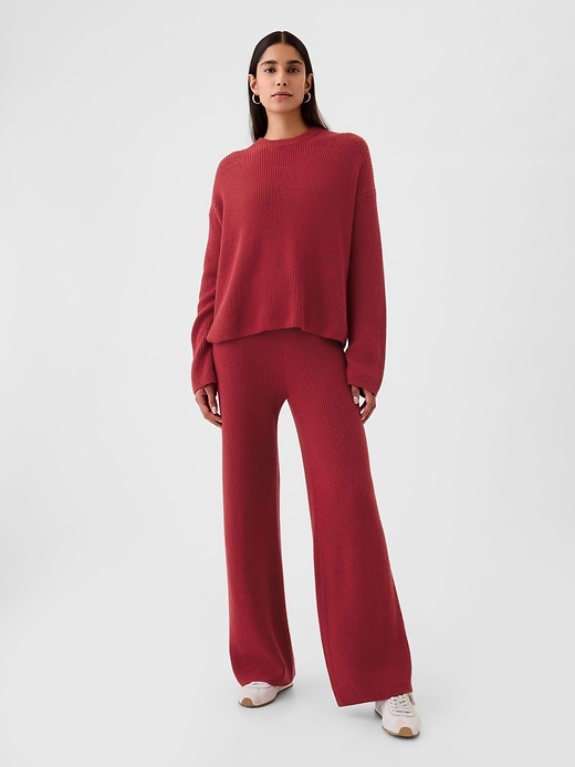 Image number 1 showing, CashSoft Shaker-Stitch Sweater Pants