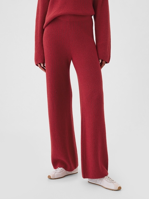 Image number 2 showing, CashSoft Shaker-Stitch Sweater Pants