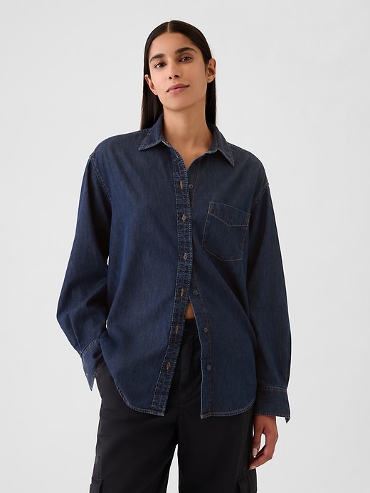 Image number 1 showing, Chambray Denim Big Shirt