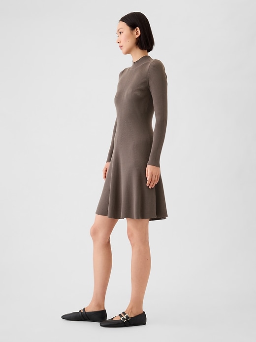 Image number 7 showing, Mockneck Rib Mini Sweater Dress