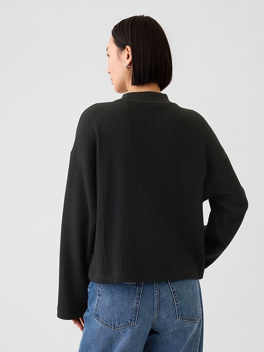 Image number 2 showing, Oversized Mockneck Waffle T-Shirt