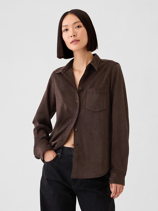 Image number 1 showing, Vegan Suede Classic Shirt