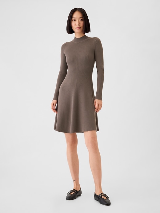 Image number 6 showing, Mockneck Rib Mini Sweater Dress