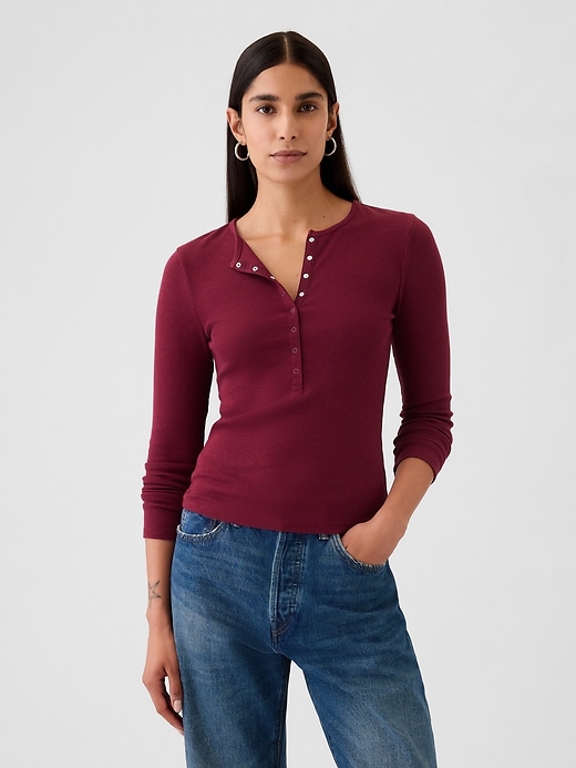 Image number 1 showing, Modern Rib Henley T-Shirt