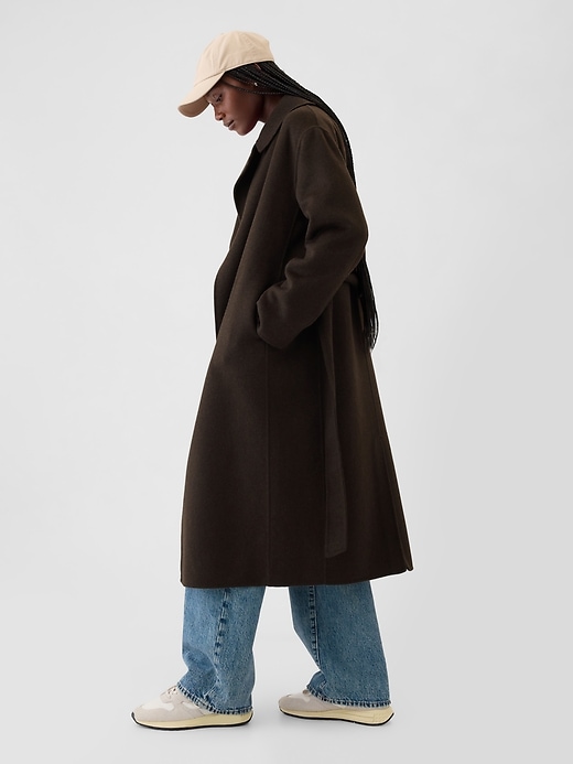 Image number 7 showing, Belted Double-Faced Wool Coat