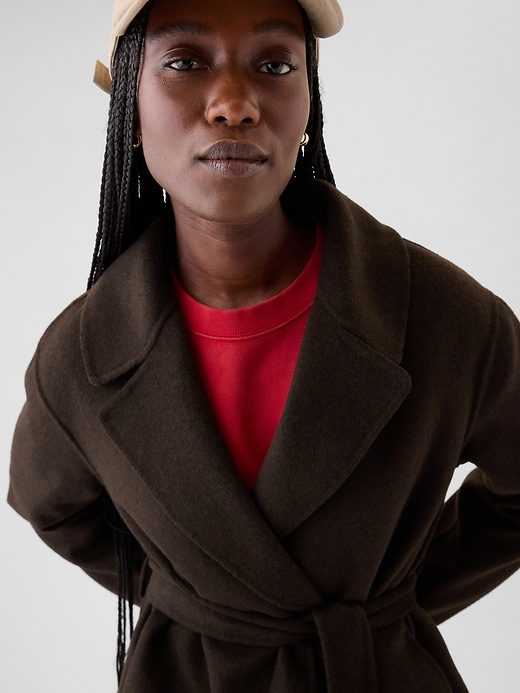 Image number 8 showing, Belted Double-Faced Wool Coat