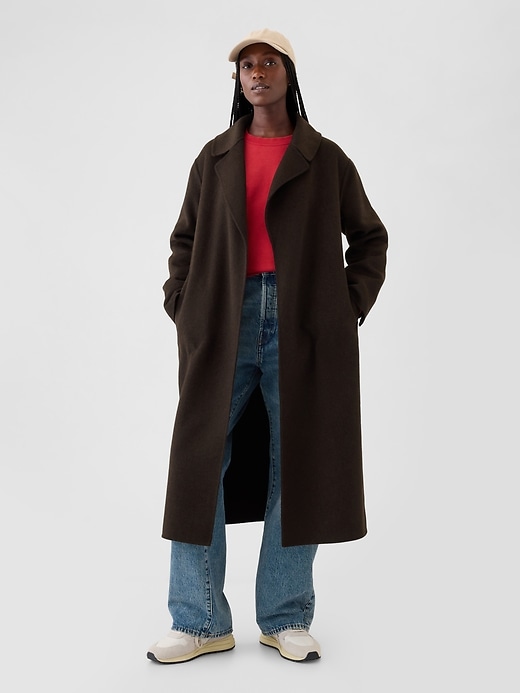 Image number 6 showing, Belted Double-Faced Wool Coat