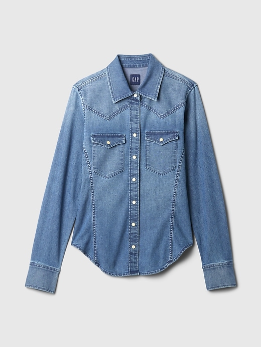 L'image numéro 4 présente Chemise western Gap Héritage en denim