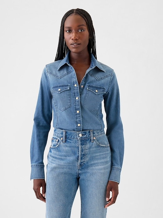 L'image numéro 1 présente Chemise western Gap Héritage en denim