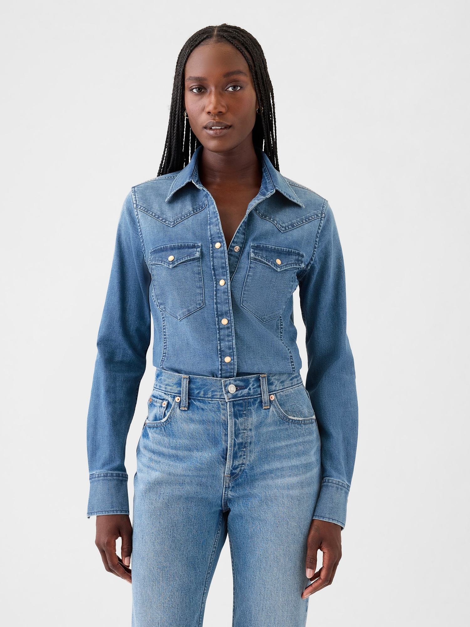 GapHeritage Denim Western Shirt