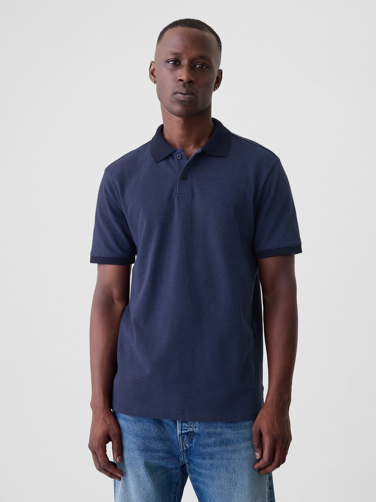 Pique Polo Shirt - Blue