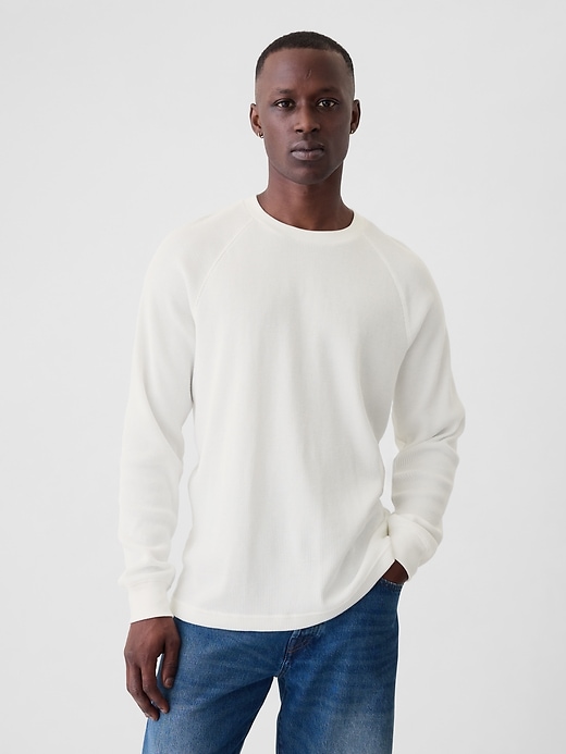 Image number 1 showing, Waffle-Knit Raglan T-Shirt