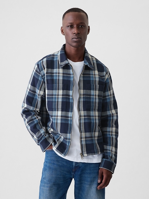 Image number 1 showing, Heavyweight Flannel Full-Zip Shirt Jacket