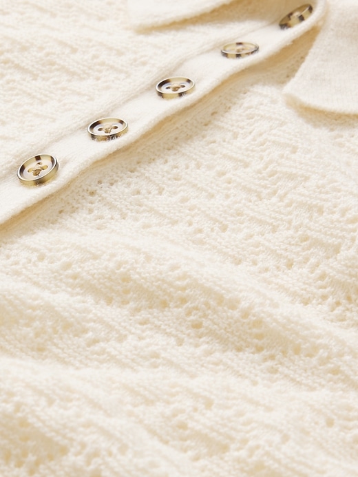 Image number 8 showing, Pointelle Polo Sweater