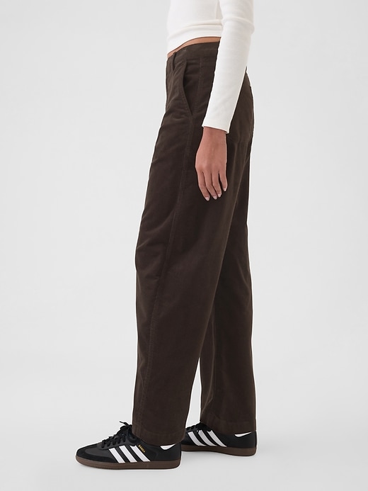 Image number 3 showing, High Rise Corduroy Tapered Ankle Trousers