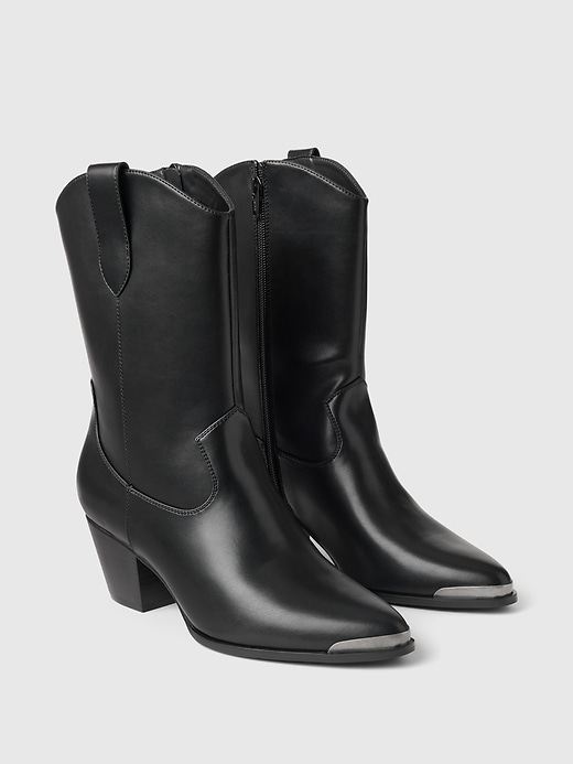 L'image numéro 2 présente Bottes western en cuir végane