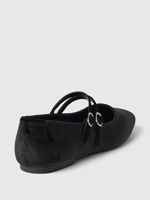 Image number 4 showing, Velvet Double-Strap Mary Jane Flats