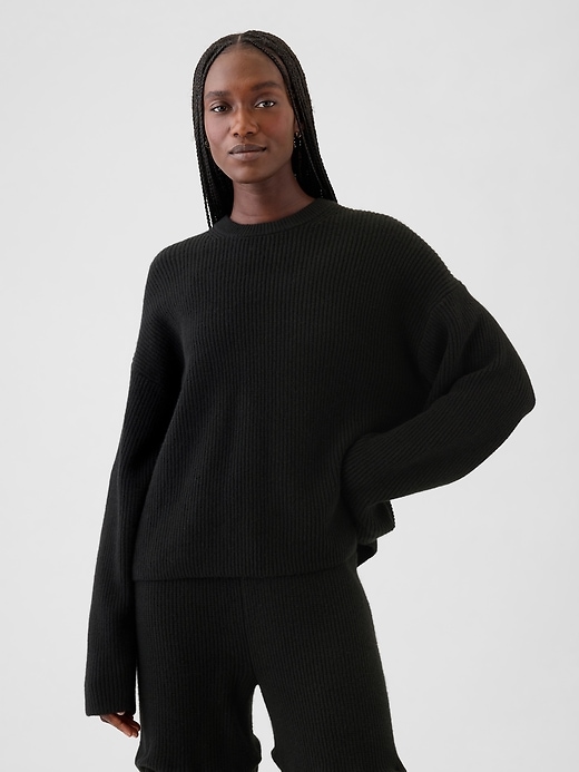 Image number 1 showing, CashSoft Shaker-Stitch Crewneck Sweater