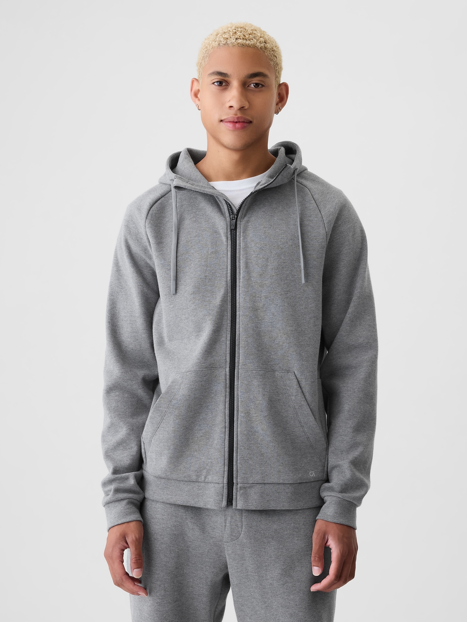 GapFit Tech Fleece Full-Zip Hoodie - Gray