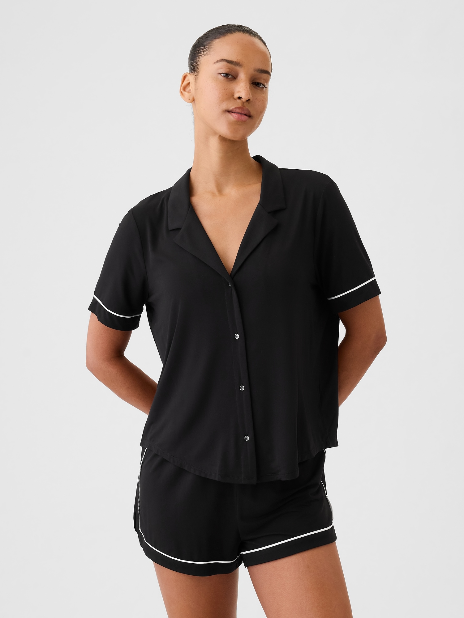 Modal Pajama Shirt - Black