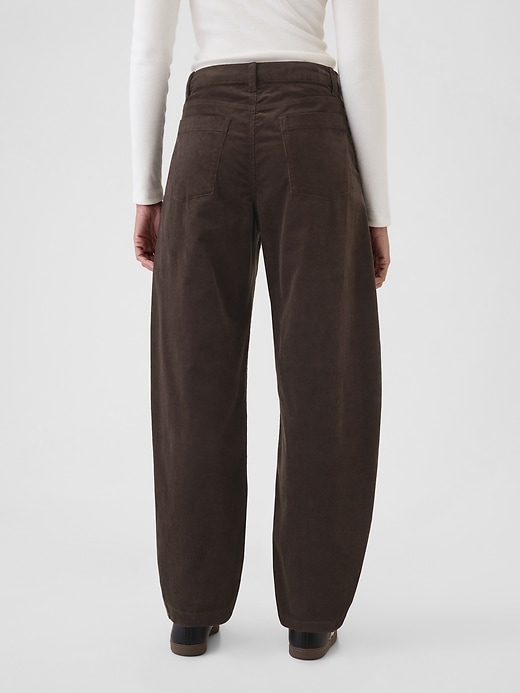 Image number 4 showing, High Rise Corduroy Tapered Ankle Trousers