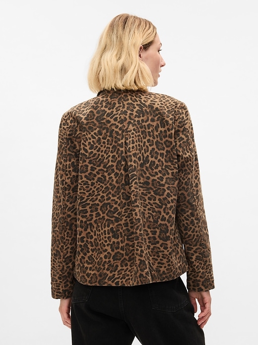 Image number 2 showing, Leopard Denim Chore Jacket