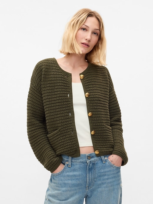 Image number 10 showing, Textured Sweater Jacket