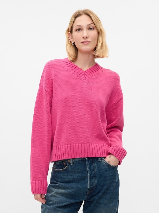 Image number 1 showing, Oversized V-Neck Sweater