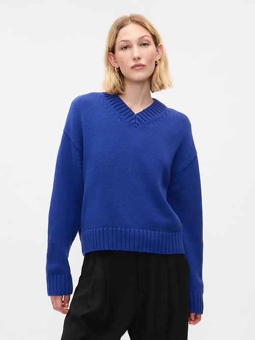 Image number 6 showing, Oversized V-Neck Sweater