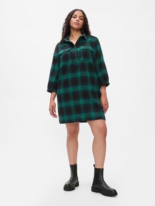 Image number 5 showing, Flannel Utility Mini Shirtdress