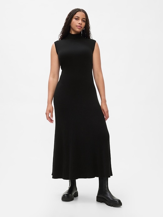 Image number 5 showing, CashSoft Rib Mockneck Maxi Sweater Dress