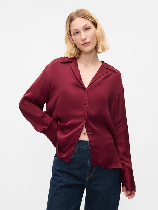 Image number 6 showing, Satin Relaxed Shirt