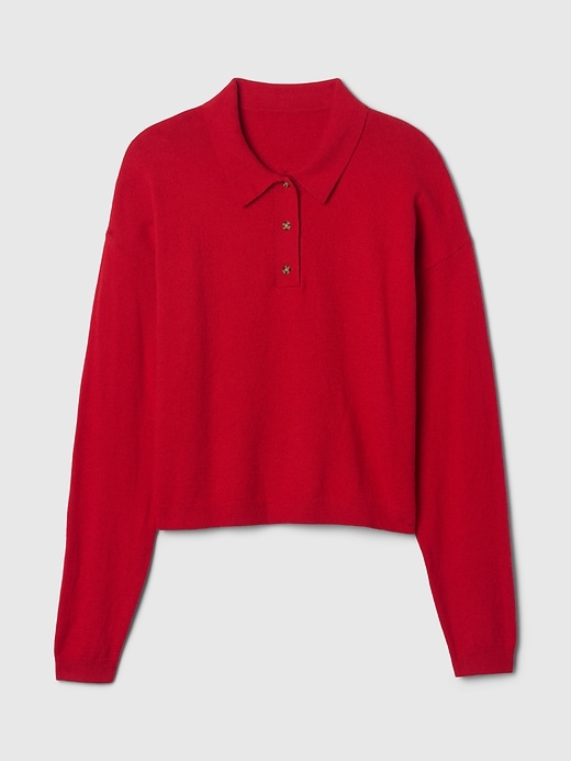 Image number 4 showing, CashSoft Relaxed Polo Sweater