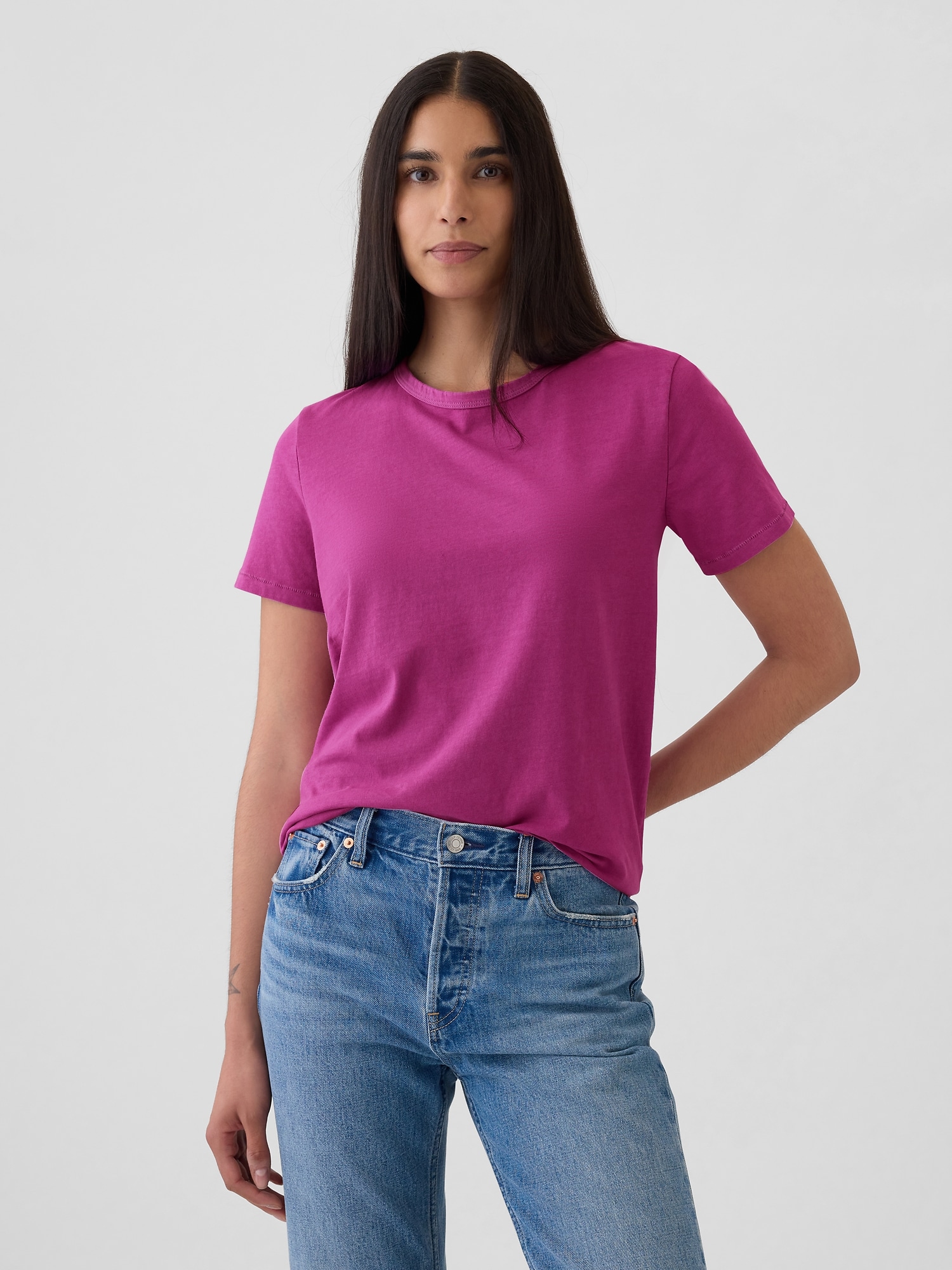 Organic Cotton Vintage T-Shirt - Purple