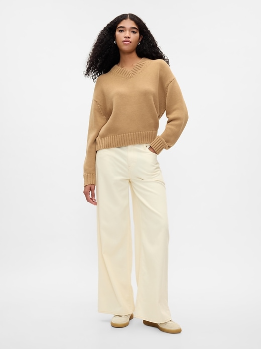 Image number 3 showing, Oversized V-Neck Sweater