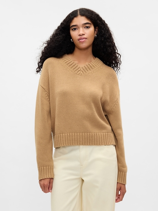 Image number 1 showing, Oversized V-Neck Sweater