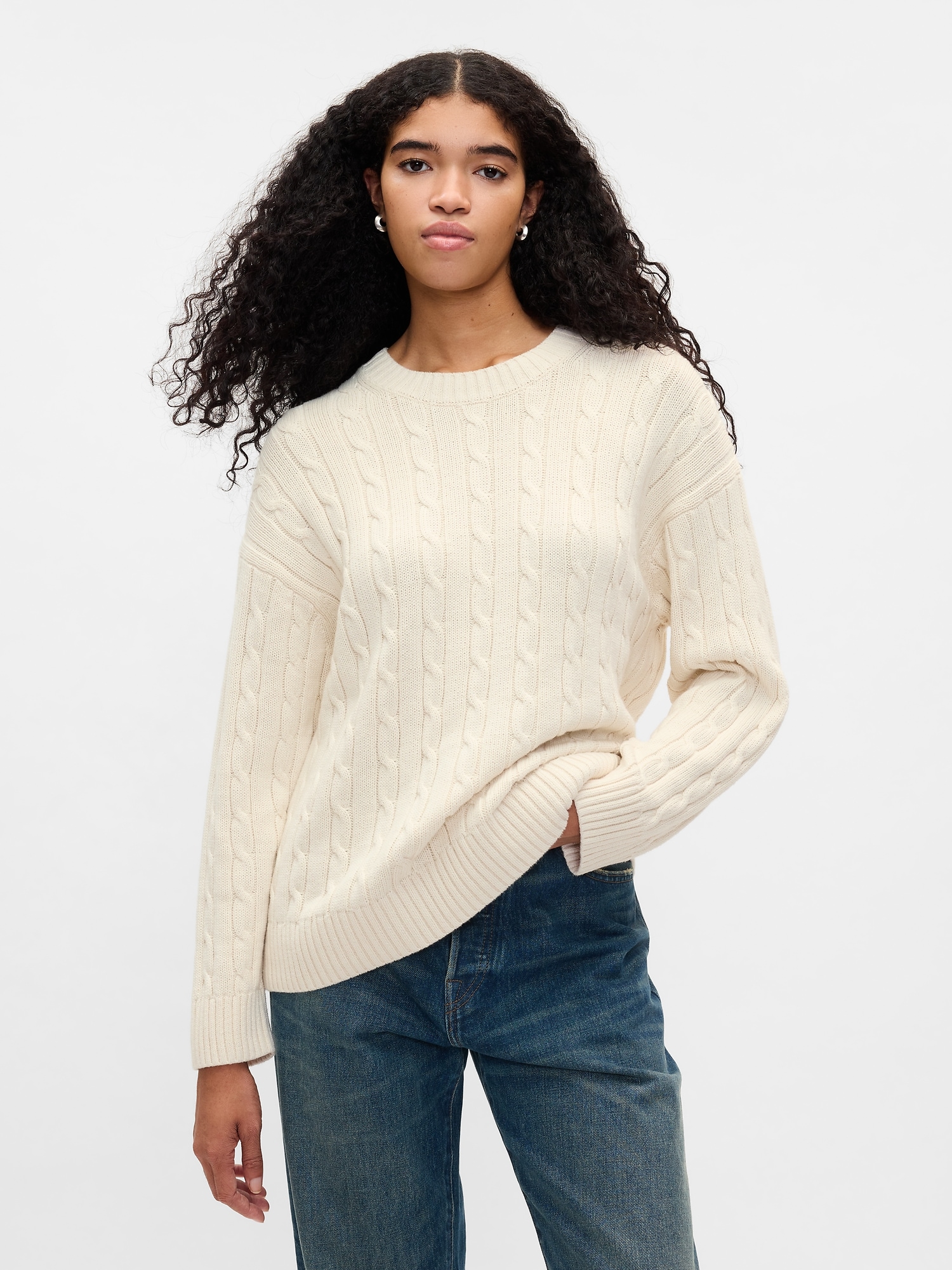 Gap mens cable knit sweater best sale