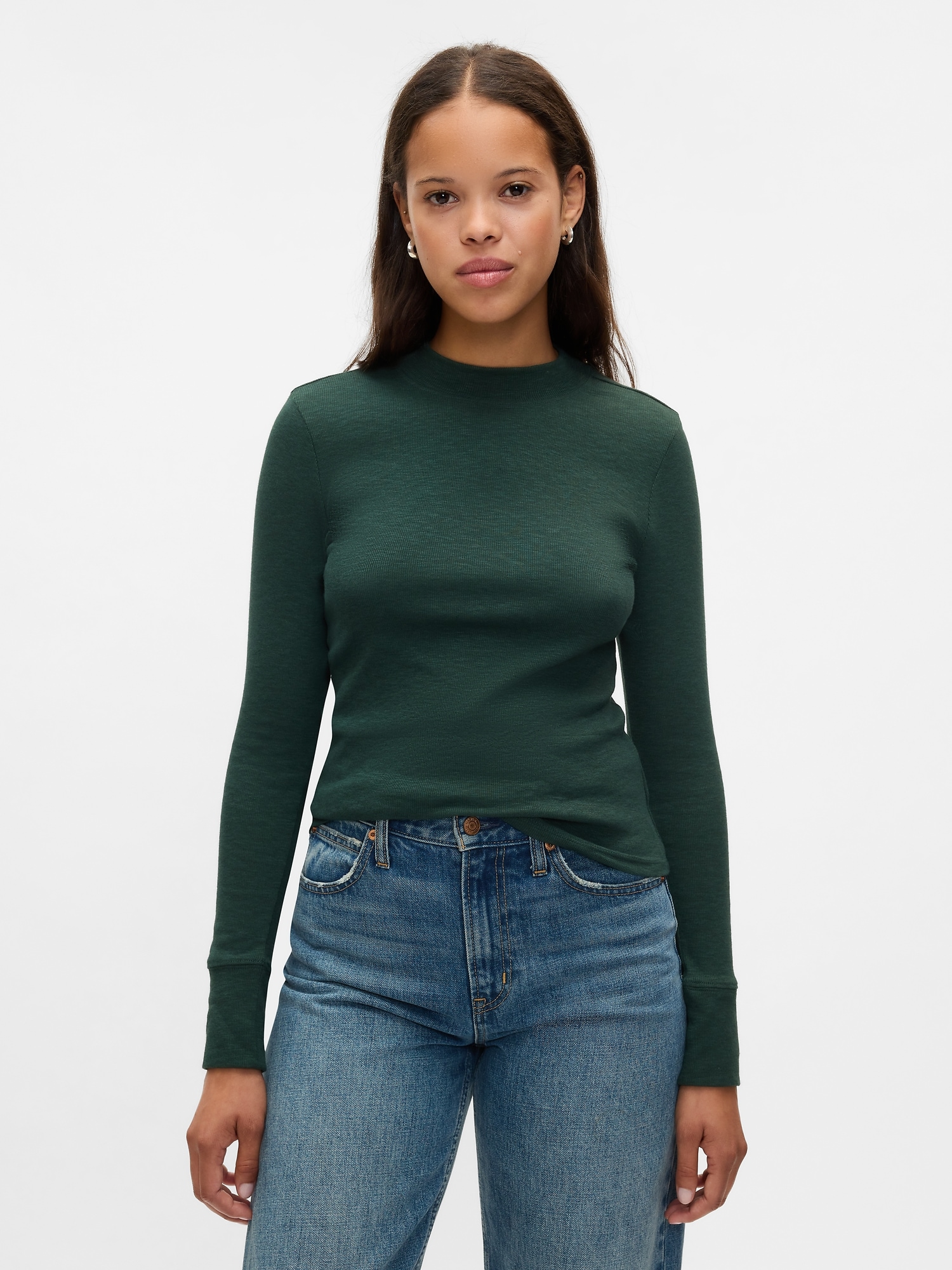 Essential Rib Mockneck T-Shirt