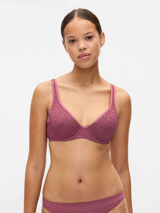 Image number 7 showing, Lace Unlined Semi-Demi Bra