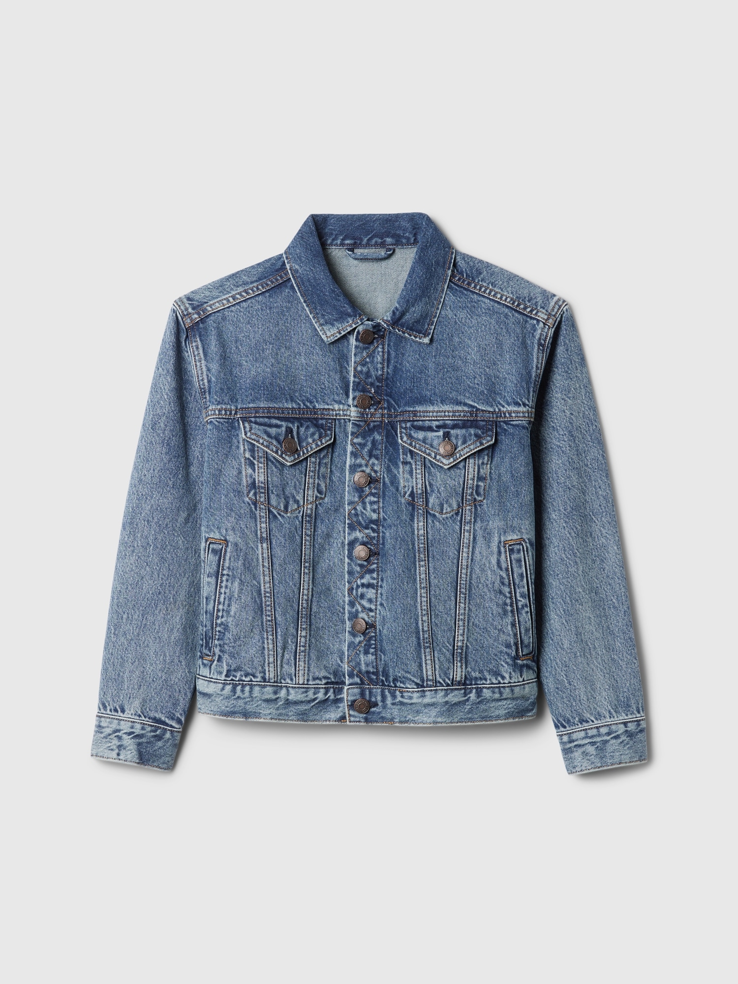 Girls Organic Cotton Icon Denim Jacket by Gap Blue Size M