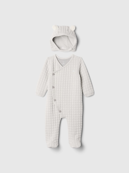 Image number 1 showing, Baby Quilted Crossover Outfit Set