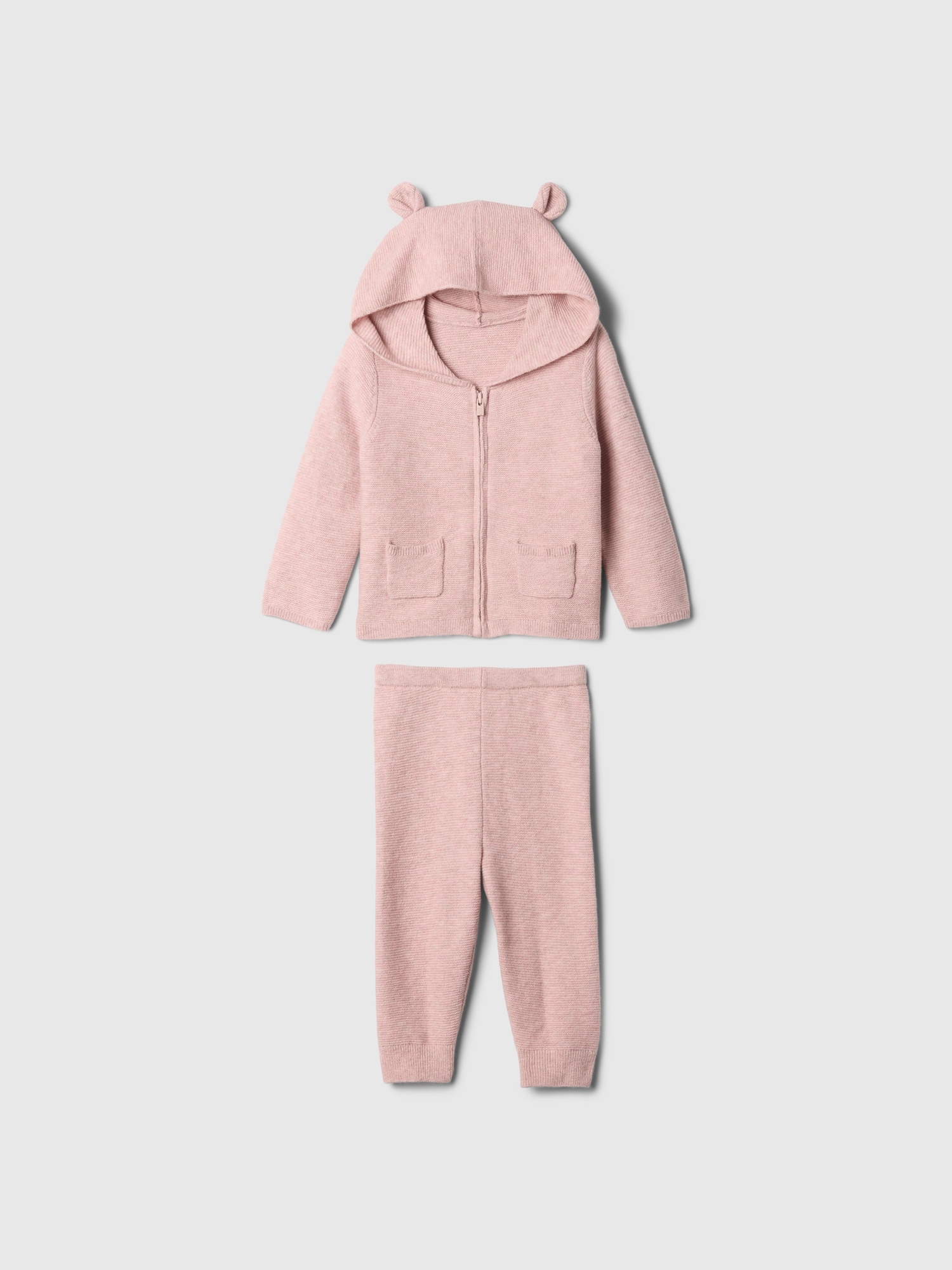 Cashsoft Bear Hoodie Outfit Set by Gap Pink Size 3 6 M