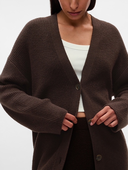 Image number 4 showing, CashSoft Shaker-Stitch Boyfriend Cardigan