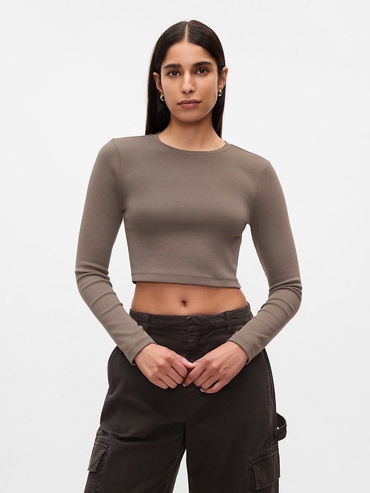 Image number 1 showing, Modern Rib Cropped T-Shirt