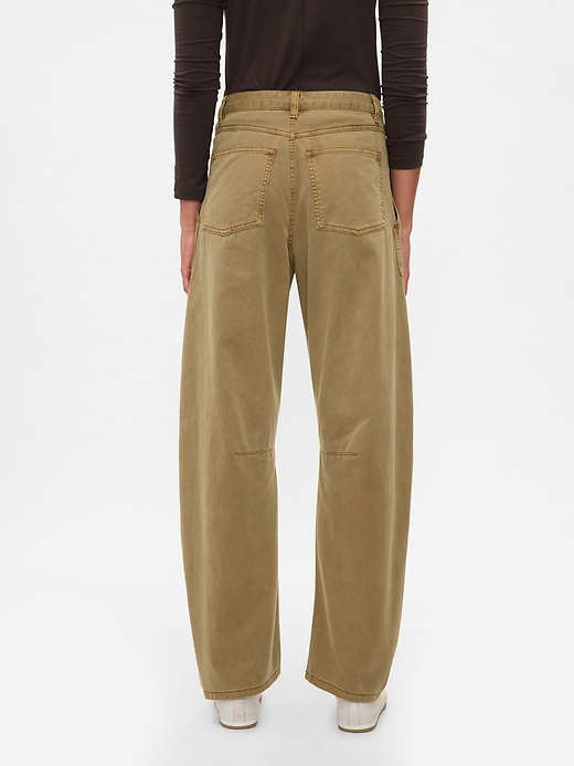 Image number 9 showing, Mid Rise Twill Barrel Pants