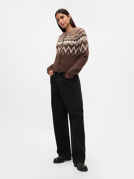 Image number 7 showing, Brushed Fair Isle Cropped Cardigan